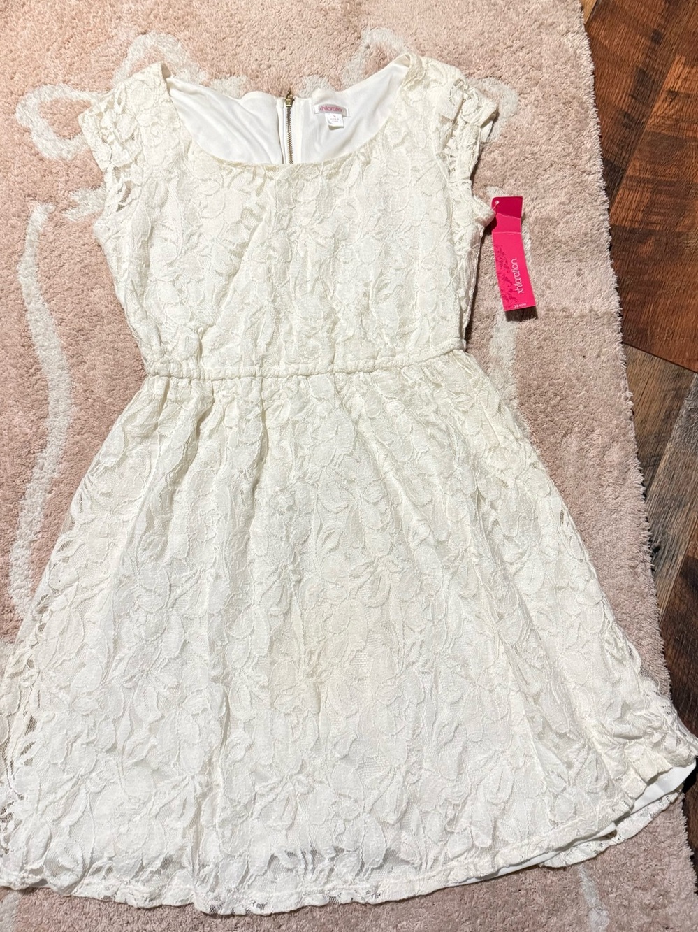 Ladies Lace Party Dress - Ivory